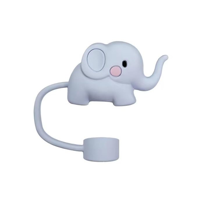 Elephant Straw Cover for Stanley 40&30 Oz Cup, 10mm Silicone Straw Covers Cap for Stanley Cup Accessories, Cute Topper for Tumblers, Cap Stopper for Reusable Straws Tip LidsDM530