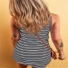 Udeniy Womens Casual Summer Dresses Sexy Sleeveless Mini Dresses Striped Bodycon Dresses Club Dress for Womens Date Night A-Grey view 4