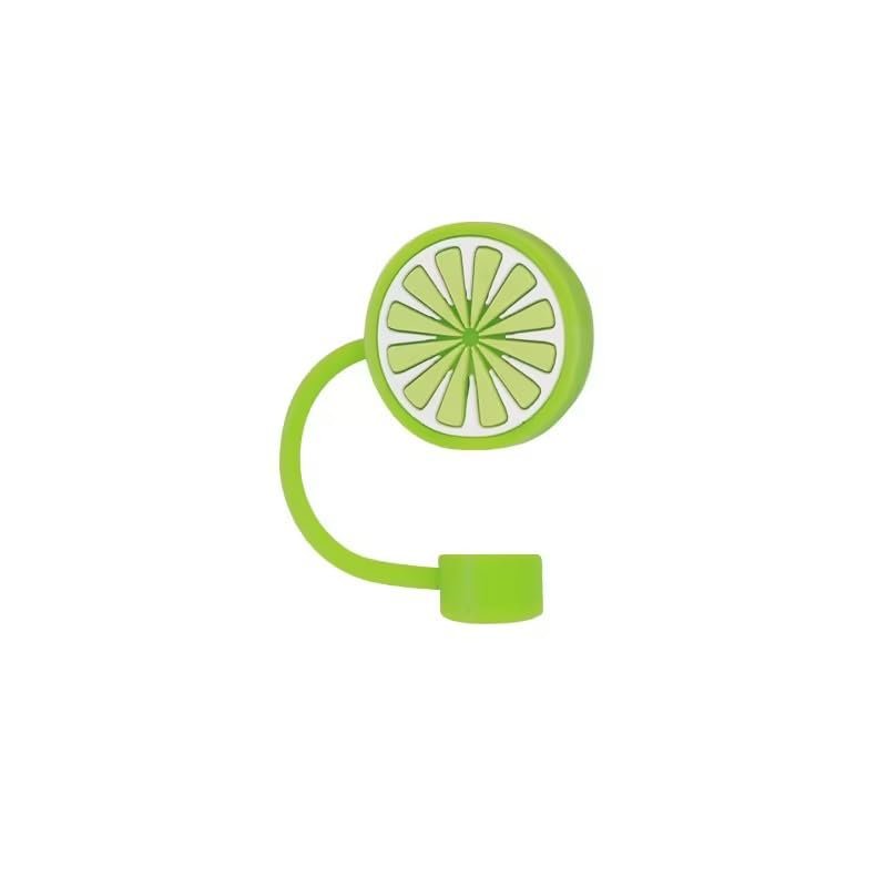 Green lemon Straw Cover for Stanley 40&30 Oz Cup, 10mm Silicone Straw Covers Cap for Stanley Cup Accessories, Cute Topper for Tumblers, Cap Stopper for Reusable Straws Tip LidsDM567