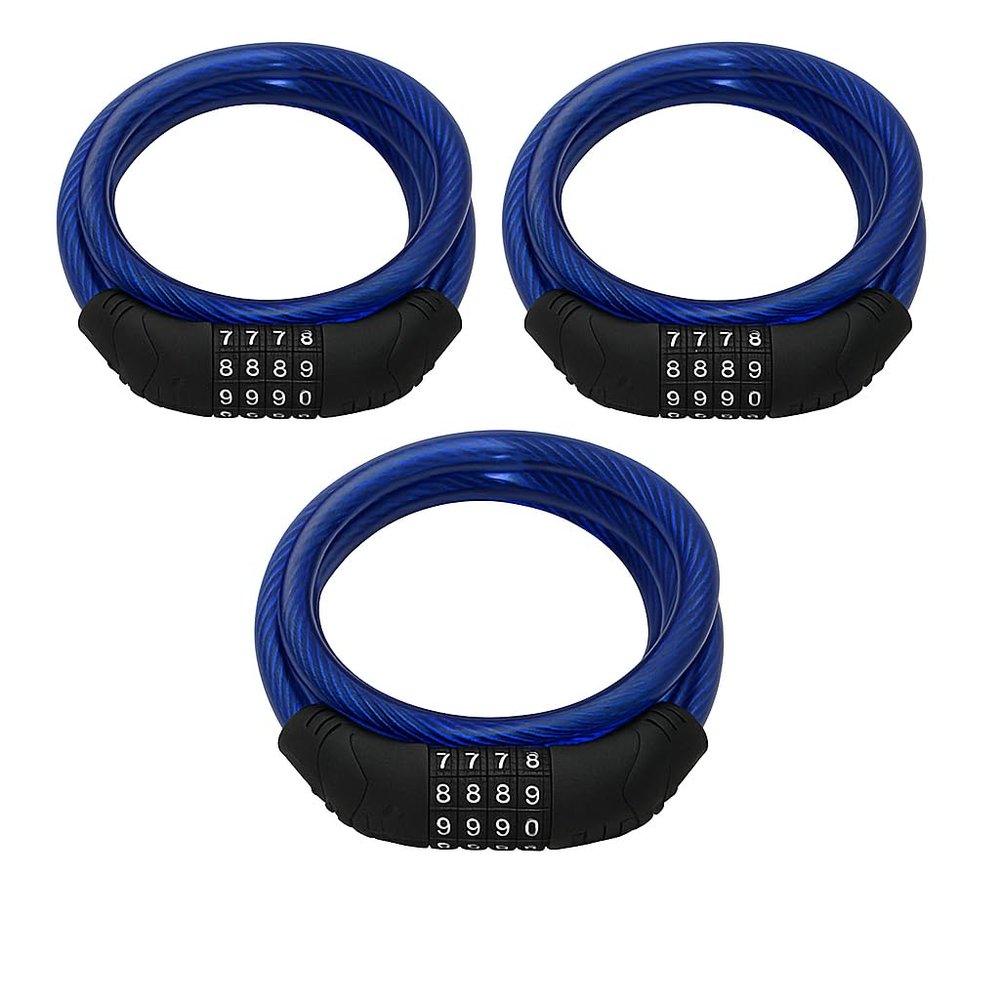 4 ft Steel Cable Bicycle Lock  10mm PVC Coated, 4-Digit Resettable Combination for Bikes, Scooters, and Outdoor Use