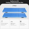 BalanceFrom 2-Pack 6x2 Feet 3-Panel Folding Gymnastics Mat, Blue  2-Inch Thick Pad with Vinyl Surface and Carrying Handles for Tumbling, Yoga, Pilates, Home Workouts, and Martial Arts view 3