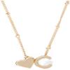 NineFit Basics Initial Necklace With Letter and Heart Pendant - Justice (Letter R), Goldtone view 1