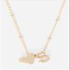 NineFit Basics Initial Necklace With Letter and Heart Pendant - Justice (Letter R), Goldtone view 2