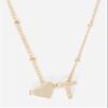 NineFit Basics Initial Necklace With Letter and Heart Pendant - Justice (Letter R), Goldtone view 3