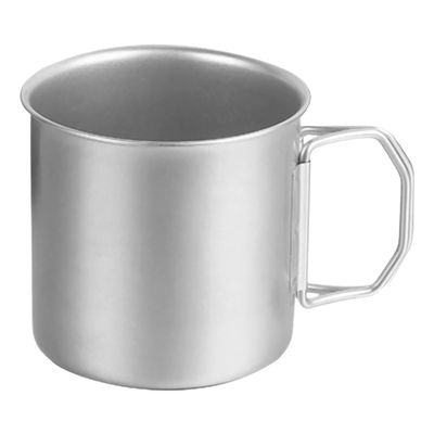 Cabilock Portable Outdoor Drinking Cup Camping Mug 304 Stainless Steel Collapsible Camping Mug with Folding Handle, Lightweight 13.5oz Water for Hiking, Backpacking, and Travel