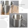 Cabilock Portable Outdoor Drinking Cup Camping Mug 304 Stainless Steel Collapsible Camping Mug with Folding Handle, Lightweight 13.5oz Water for Hiking, Backpacking, and Travel view 4