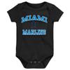 Outerstuff MLB Officially Licensed 0-24 Months City Headline Arch Logo Creeper Bodysuit Romper (Miami Marlins - Black, 6/9 Months) view 1