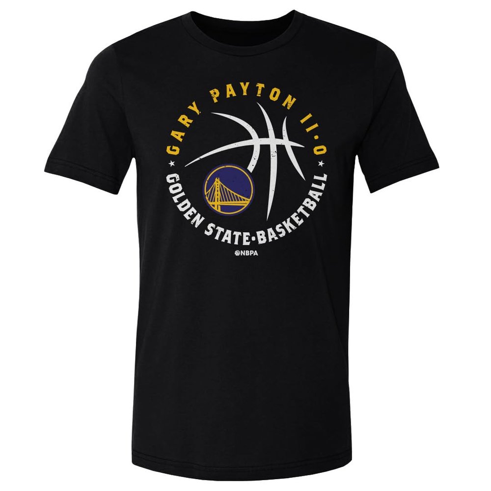 500 LEVEL Gary Payton II Golden State Warriors Shirt - Gary Payton II Golden State Warriors Player Ball WHT (Black, XXX-Large)