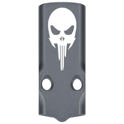 NDZ Performance MOS Optic Cover Plate for Glock 43X & 48  Gray Anodized Aluminum, NDZ Skull 1  Made in USA