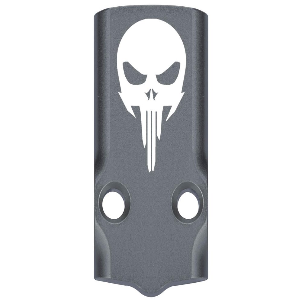NDZ Performance MOS Optic Cover Plate for Glock 43X & 48  Gray Anodized Aluminum, NDZ Skull 1  Made in USA