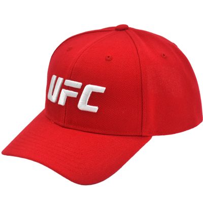 UFC Baseball Cap, Adjustable Adult Snapback Hat with Curved Brim, Red, One Size