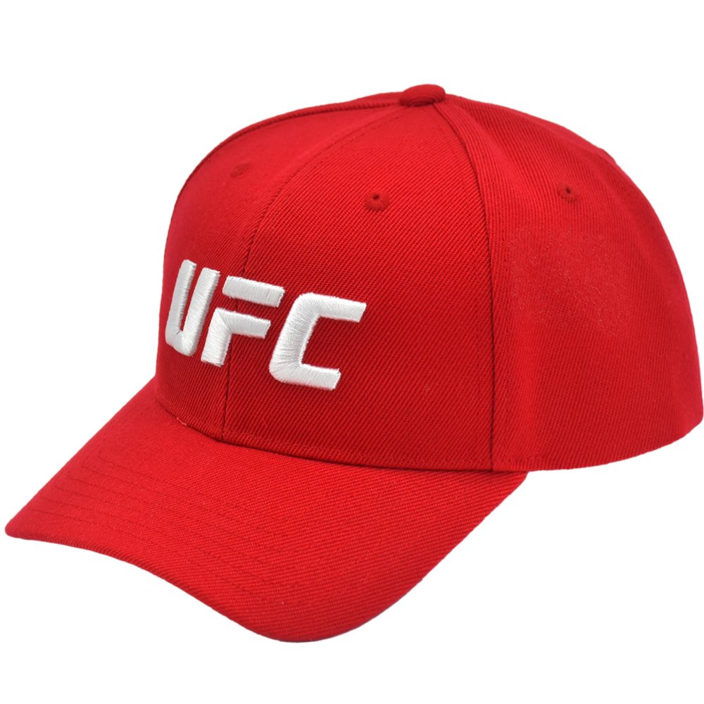 UFC Baseball Cap, Adjustable Adult Snapback Hat with Curved Brim, Red, One Size