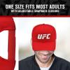 UFC Baseball Cap, Adjustable Adult Snapback Hat with Curved Brim, Red, One Size view 4