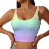 Peynir Pastel Rainbow Gradient Women's Sports Bra Athletic Tank Tops Yoga Vest Stretch Workout Sports Vest, XX-Large, Fashion view 1