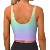 Peynir Pastel Rainbow Gradient Women's Sports Bra Athletic Tank Tops Yoga Vest Stretch Workout Sports Vest, XX-Large, Fashion view 2