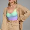 Peynir Pastel Rainbow Gradient Women's Sports Bra Athletic Tank Tops Yoga Vest Stretch Workout Sports Vest, XX-Large, Fashion view 4