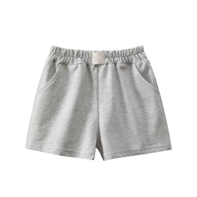 Baby and Toddler Boys Girls Pull On Jogger Shorts Summer Solid Color Elastic Waistband Casual Shorts (Grey, 2-3 Years)