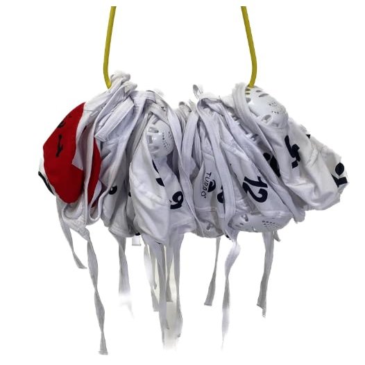 Turbo Junior Water Polo Cap Set with 3 Numbers (White)