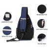 MOSISO Sling Backpack Bag, Crossbody Shoulder Bag Travel Hiking Daypack Chest Bag with Front Square Pocket&USB Charging Port, Navy Blue view 4