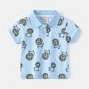 RTGDRK Kids T-Shirts Kids Boys Polo Shirts for Toddler Short Sleeve Dinosaur Print T Shirt Blouse (Sky Blue, 2-3 Years) view 4