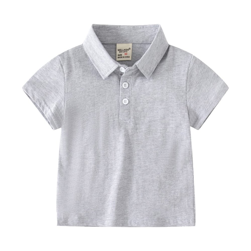 RTGDRK Cute Clothes for Girls Baby and Toddler Boys Classic Short Sleeve Polo Shirt Summer Solid (Grey, 12-18 Months)
