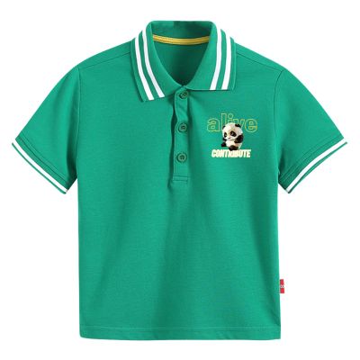 RTGDRK Boys' T-Shirts Toddler Kids Short Sleeve Polo Shirt Girls Boys Football Cartoon 3D Prints (Green, 5-6 Years)