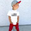 NineFit Basics Tank Tops Girls Baby Boys American Flag Short Sleeve Graphic T shirt Toddler Kids 4th of July Tee Tops (White, 3 Years) view 2