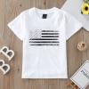 NineFit Basics Tank Tops Girls Baby Boys American Flag Short Sleeve Graphic T shirt Toddler Kids 4th of July Tee Tops (White, 3 Years) view 4