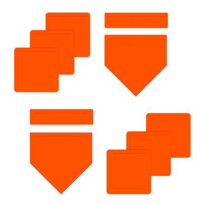 Eco Walker Thrown Down Baseball Bases Perfect for Baseball, Teeball, Softball, Kickball, Kids, Backyard, Practice and School (2 x Orange)