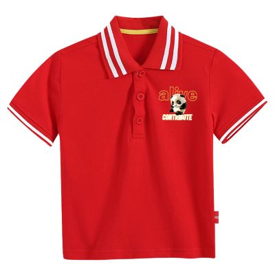 RTGDRK Boys' T-Shirts Toddler Kids Short Sleeve Polo Shirt Girls Boys Football Cartoon 3D Prints Loose (Red, 3-4 Years)