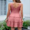 AUNEAL Womens Summer Dresses Sleeveless Button Down Casual Swing Mini Dress L Pink view 4