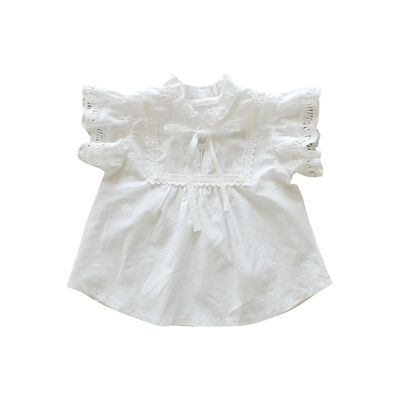 Betadog Toddler Baby Girls Tops Basic Plain Ruffle T-Shirt Blouse Summer Crewneck Casual Clothes (Beige, 3-4 Years)