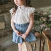 Betadog Toddler Baby Girls Tops Basic Plain Ruffle T-Shirt Blouse Summer Crewneck Casual Clothes (Beige, 3-4 Years) view 3