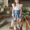 Betadog Toddler Baby Girls Tops Basic Plain Ruffle T-Shirt Blouse Summer Crewneck Casual Clothes (Beige, 3-4 Years) view 4