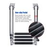 Lightweight Bass Boat Ladder 4 Step, Extendable Telescoping Boarding Ladders with Non-Slip Pedal, Stainless Steel Pontoon/Deck Ladder, Load 150kg/330lbs view 4