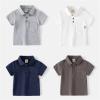 RTGDRK Boys Tees Toddler Baby Boys Fashion Polo Shirts Classic Short Sleeve Lightweight Button (White, 2-3 Years) view 2