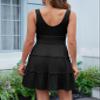AUNEAL Womens Summer Dresses Sleeveless Button Down Casual Swing Mini Dress M Black view 4