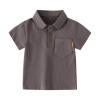 RTGDRK Boys Tees Toddler Baby Boys Fashion Polo Shirts Classic Short Sleeve Lightweight Button (Coffee, 4-5 Years) view 1