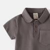 RTGDRK Boys Tees Toddler Baby Boys Fashion Polo Shirts Classic Short Sleeve Lightweight Button (Coffee, 4-5 Years) view 3