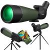 Aurosports 25-75X80 Spotting Scope with Tripod - BAK4 High Definition Waterproof Spotter Scope for Target Shooting Hunting Bird Watching, Scopes with Carrying Bag and Scope Phone Adapter (Green) view 1