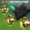 Aurosports 25-75X80 Spotting Scope with Tripod - BAK4 High Definition Waterproof Spotter Scope for Target Shooting Hunting Bird Watching, Scopes with Carrying Bag and Scope Phone Adapter (Green) view 2