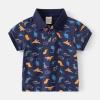 Boys' Tops Toddler Baby Boys Short Sleeve Polo T-Shirt Cute Cartoon Dinosaur Print Tops Button Baby Boy Clothes Shacket (US, Age, 4 Years, 5 Years, Navy) view 2