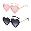 OZPYKAE Girl Heart Sunglasses,Fashion Cute Glasses UV Protection Outdoor Girl Heart Shaped Sunglasses for Toddler Party Beach (Pink+Black) view 1