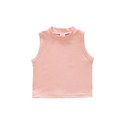 Betadog Girls Tank Top Toddler Crop Tank Top Sleeveless Kids Baby Dance Solid Cotton Top for (Pink, 2-3 Years)