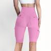 Workout Shorts Women with Pockets High Waisted Tummy Control Cargo Shorts Butt Lift 4-Way Stretch Athletic Short view 2