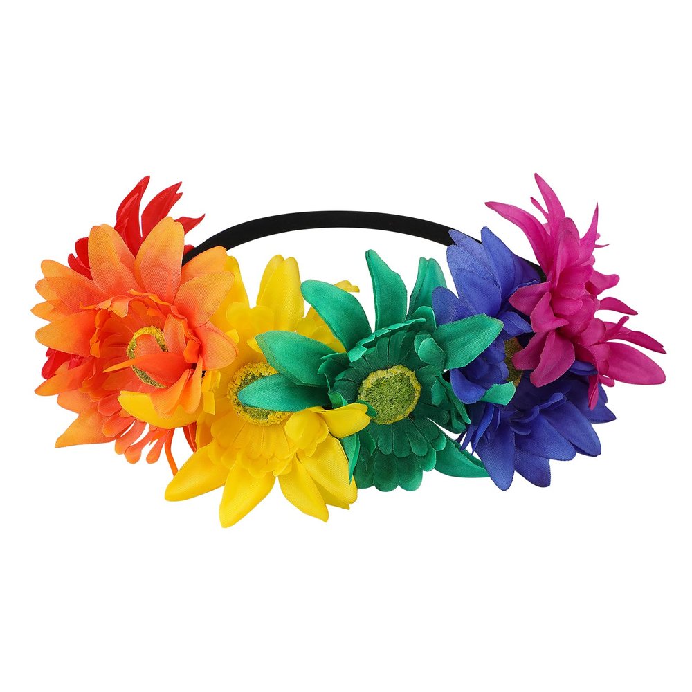 Rainbow Headband, Pride Outfits Rainbow Accessories Lgbt Gay Pride Decorations Flower Crown Pride Party Favors for Women Girls Festival