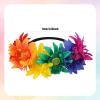 Rainbow Headband, Pride Outfits Rainbow Accessories Lgbt Gay Pride Decorations Flower Crown Pride Party Favors for Women Girls Festival view 2