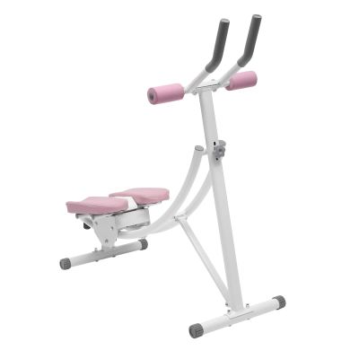 Bitodd Ab Trainer Abdominal Workout Machine, 120-Degree Double Arc Track Ab Workout Equipment, Intelligent Display and 3-Level Adjustment Abdominal Exercise Machine for Men Women (Pink)