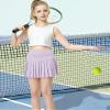 QooNoo Girls Pleated Tennis Skirts with Shorts Athletic Skirt with Side Pocket High Waist Active Skort for Girl Youth Kids Teen (Lavender,X-Large) view 2