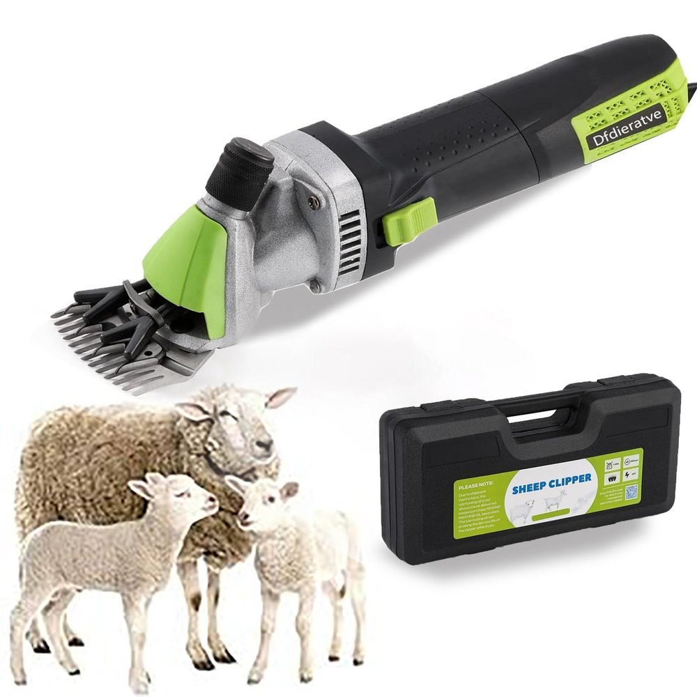 Dfdieratve Sheep Shears 690W, Professional Electric Sheep Clippers, Farm Livestock Grooming Kit, 6 Speed Heavy Duty Electric Shears for Thick Coat Animals,110V